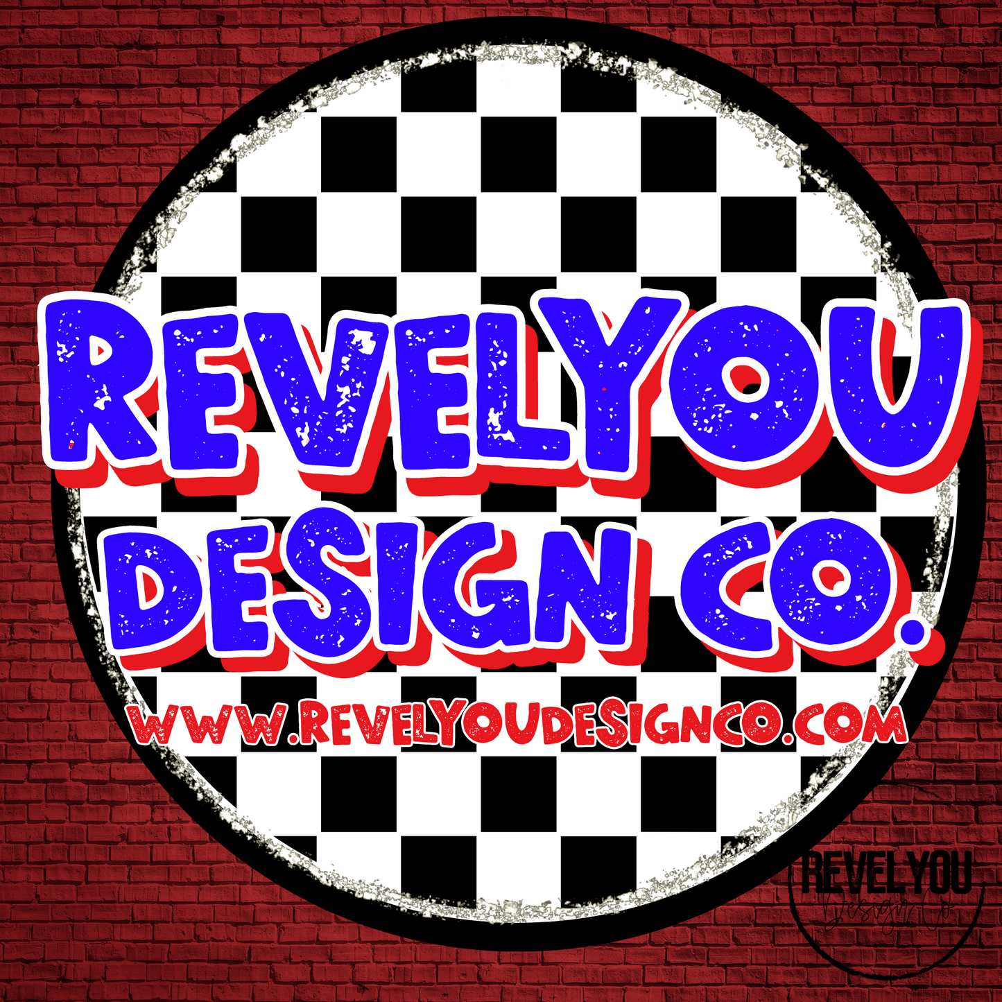 CUSTOMIZE** Checkered Patriotic Branded Logo - PNG