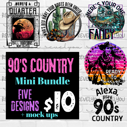 90's Country Mini Design Bundle - PNG Downloads