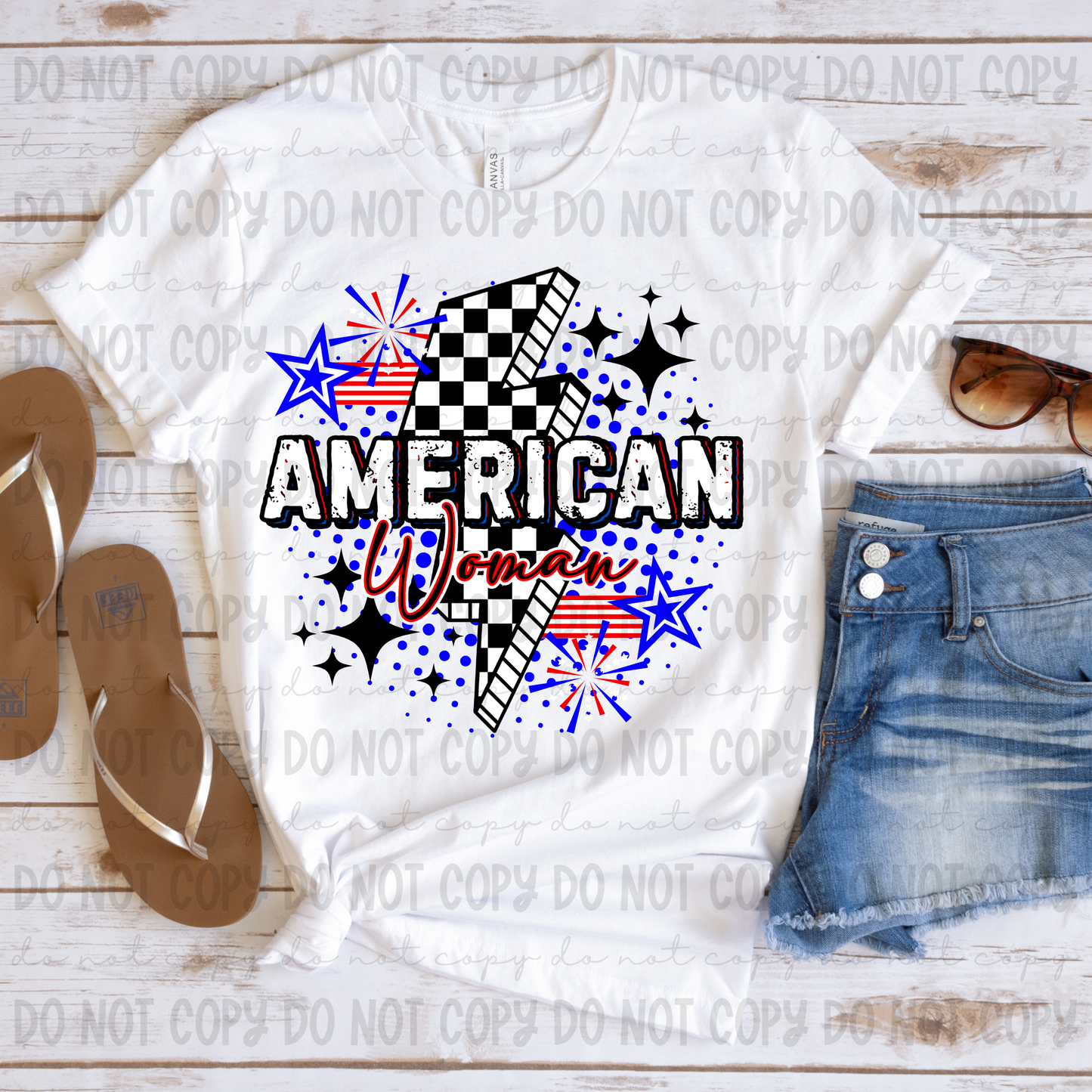 American Mama Woman Bolt Red Script - PNG