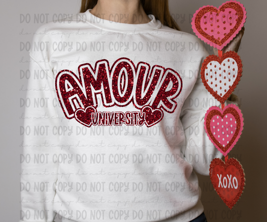 Amour University Faux Glitter Maroon - PNG