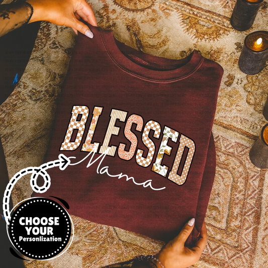 Blessed Title White Word- Customize Yours - PNG