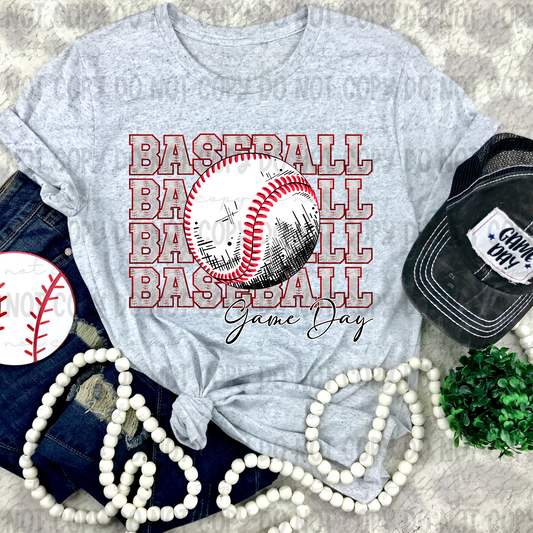Baseball Faux Glitter Stack Game Day - PNG