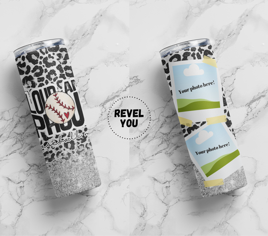 Baseball Mom - Digital Tumbler PNG CANVA TEMPLATE