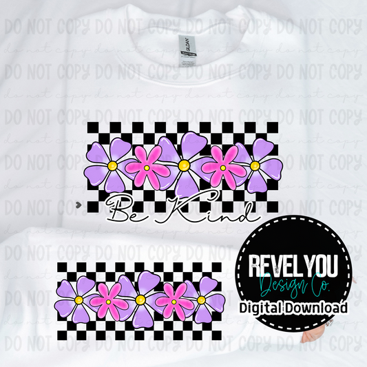 Be Kind Checkered - PNG - Sleeve Design Included! (Copy)