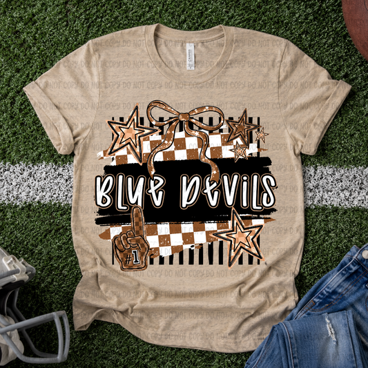 Retro Blue Devils - PNG