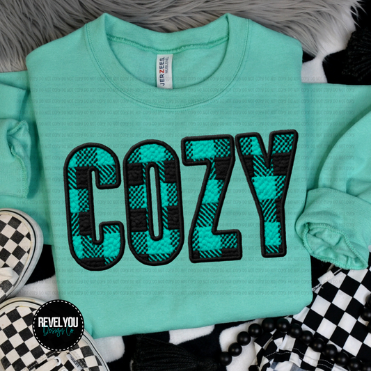 Cozy Mint Faux Applique - PNG
