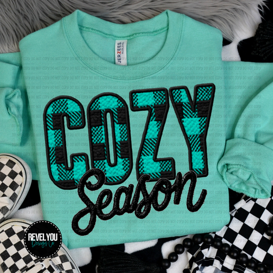 Cozy Season Mint Faux Applique - PNG