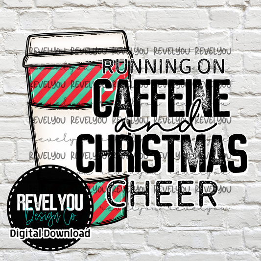 Caffeine Christmas Cheer Striped Cup - PNG