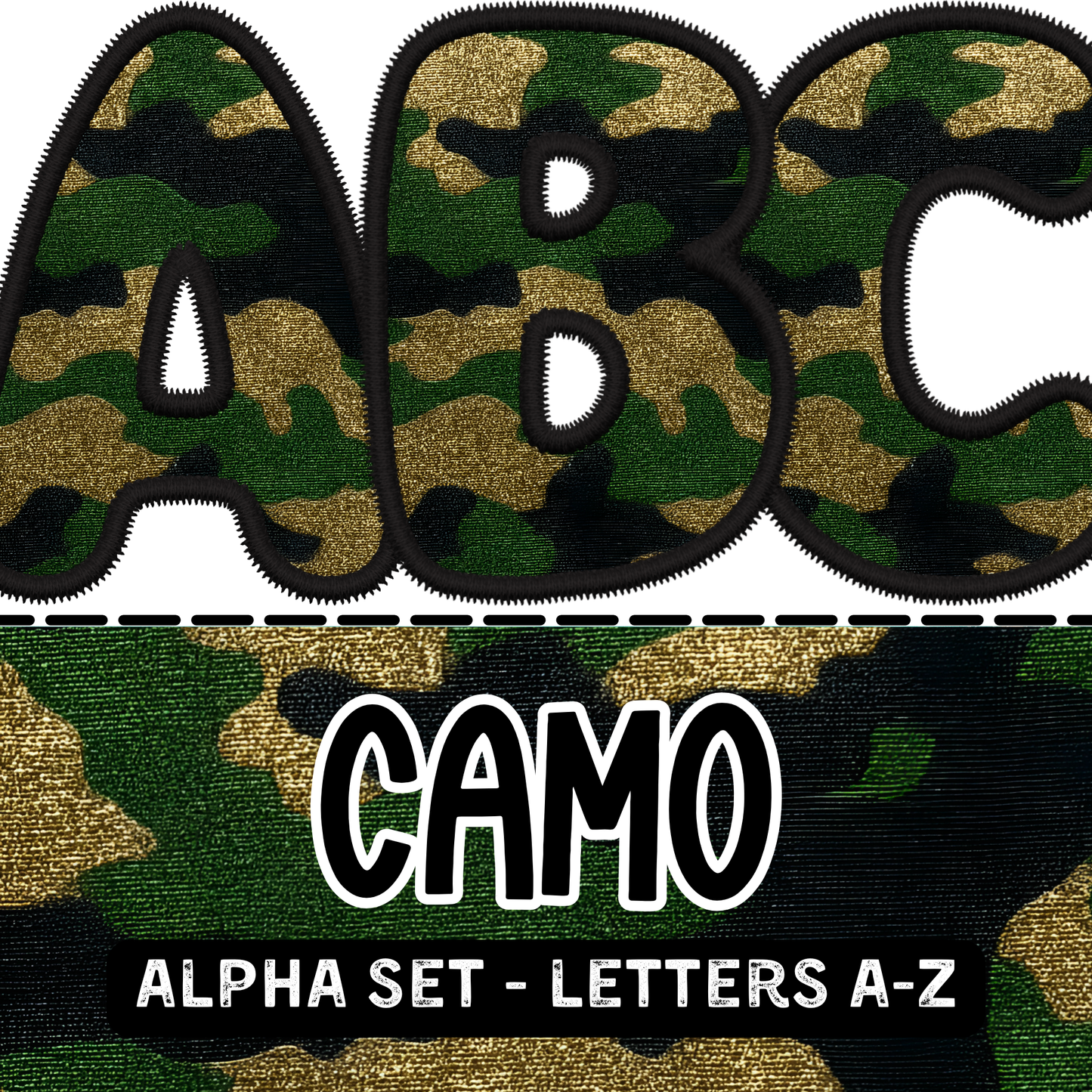Camo - Embroidered Alpha Set (Capital Letters Only)