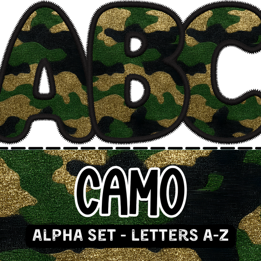 Camo - Embroidered Alpha Set (Capital Letters Only)