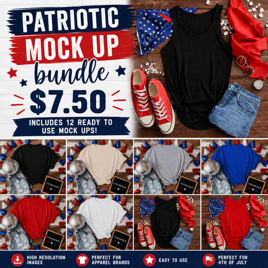 Patriotic Mock Up Bundle - 12 PNGs