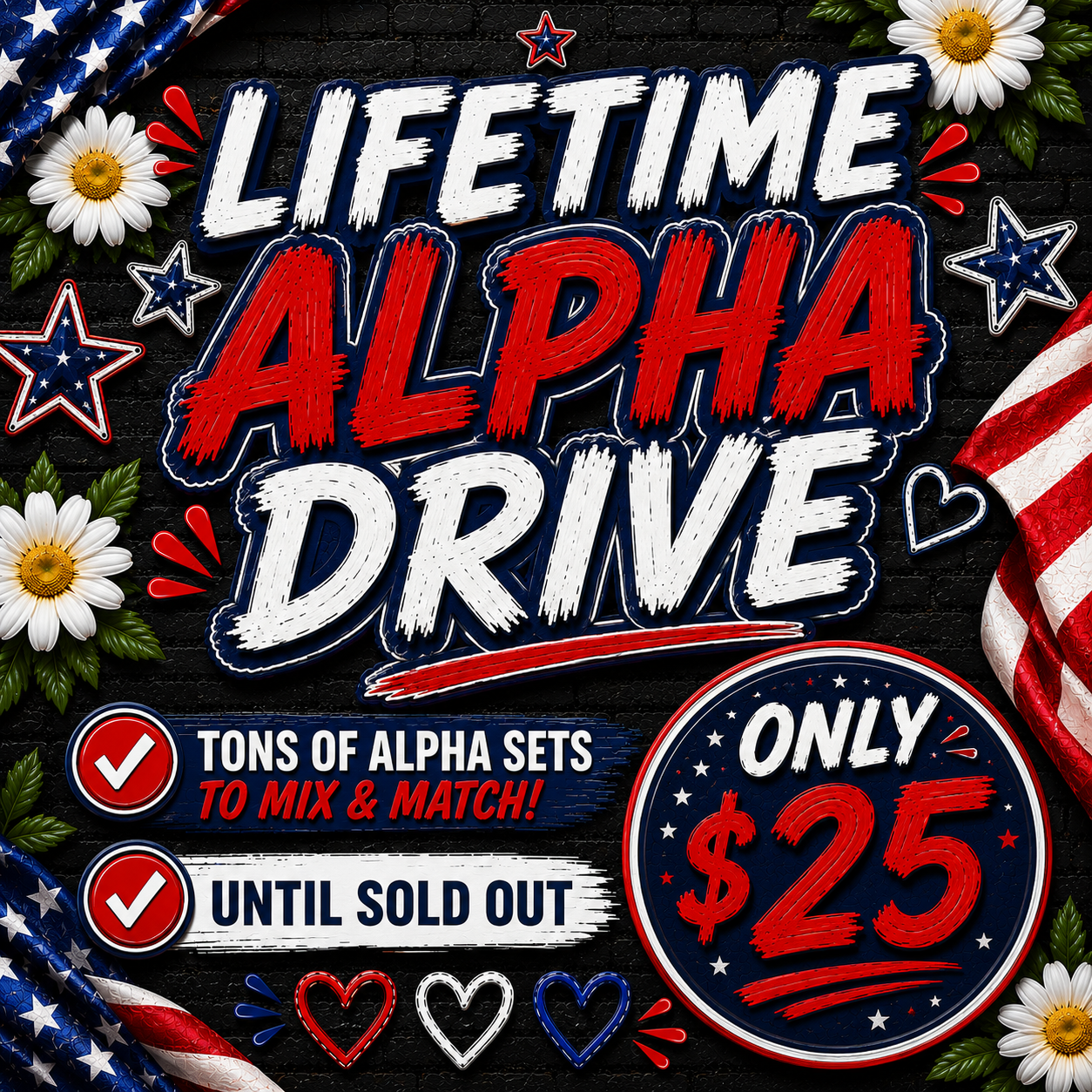 LIFETIME ALPHA DRIVE - ALPHA SETS ONLY! - READ ALL INFO BEFORE YOU BUY!! NO REFUNDS BECAUSE YOU DIDNT READ!