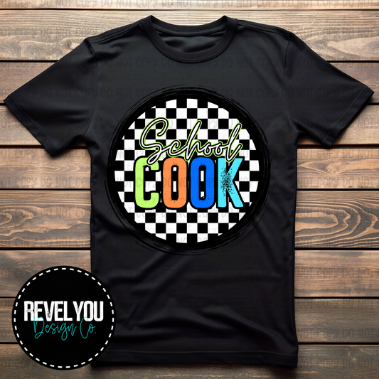 Checkered Circle Orange School Cook - PNG