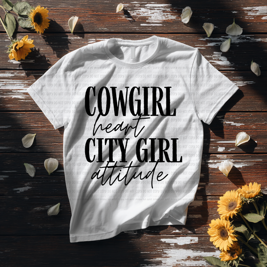 Cowgirl Heart City Girl Attitude *Black & White*