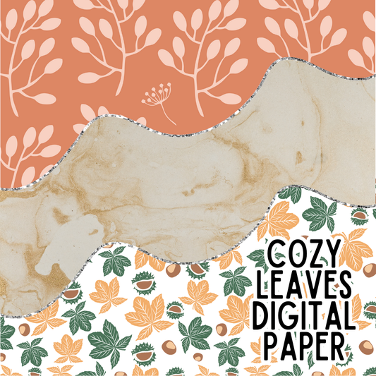 Cozy Leaves Digital Paper