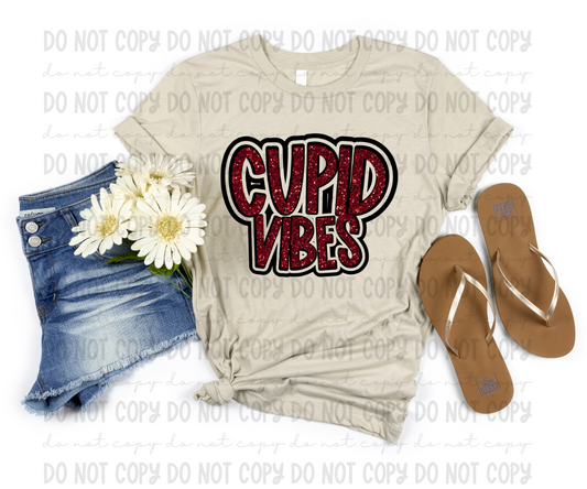 Cupid Vibes Faux Glitter Maroon - PNG
