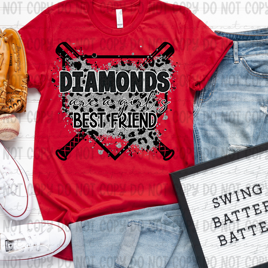 Diamonds Are A Girl's Best Friend Faux Glitter Silver - PNG