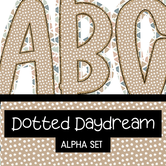 Dotted Day Dream Alpha Set - Uppercase, Lowercase, 0-9