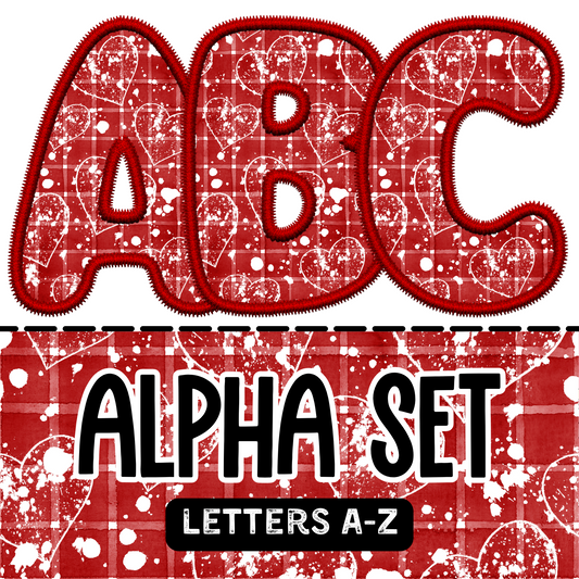 Bubble Embroidery Alpha - Red Heart Plaid Splatter