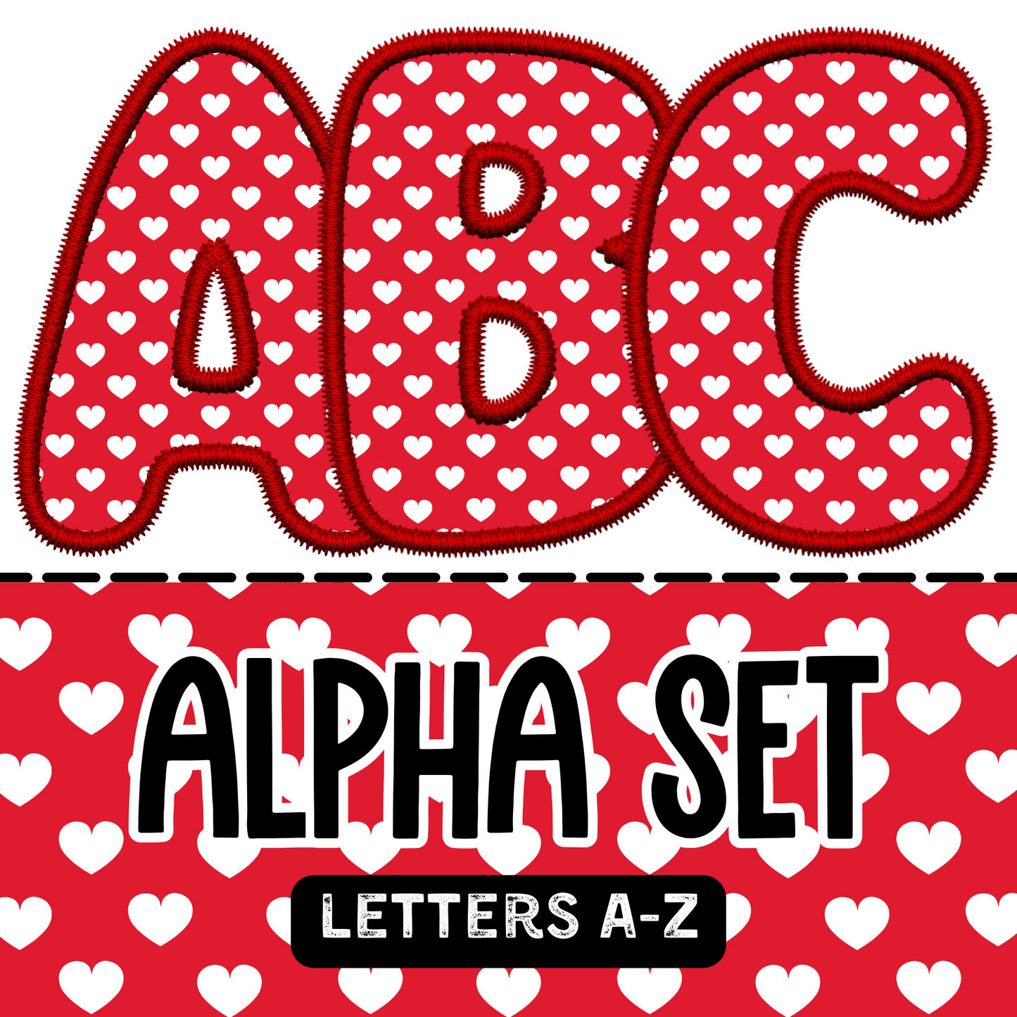 Bubble Embroidery Alpha - Red Hearts