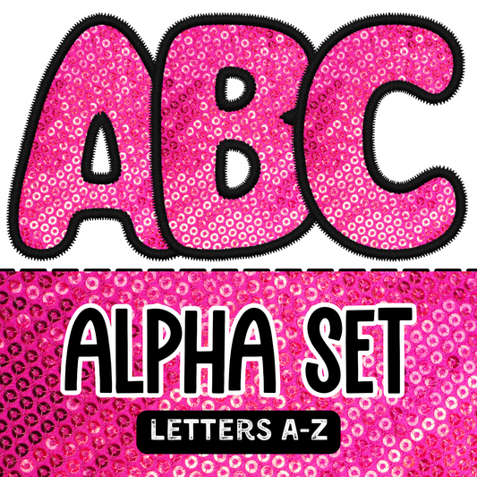 Bubble Embroidery Alpha - Bubble Gum Pink/Black Sequin