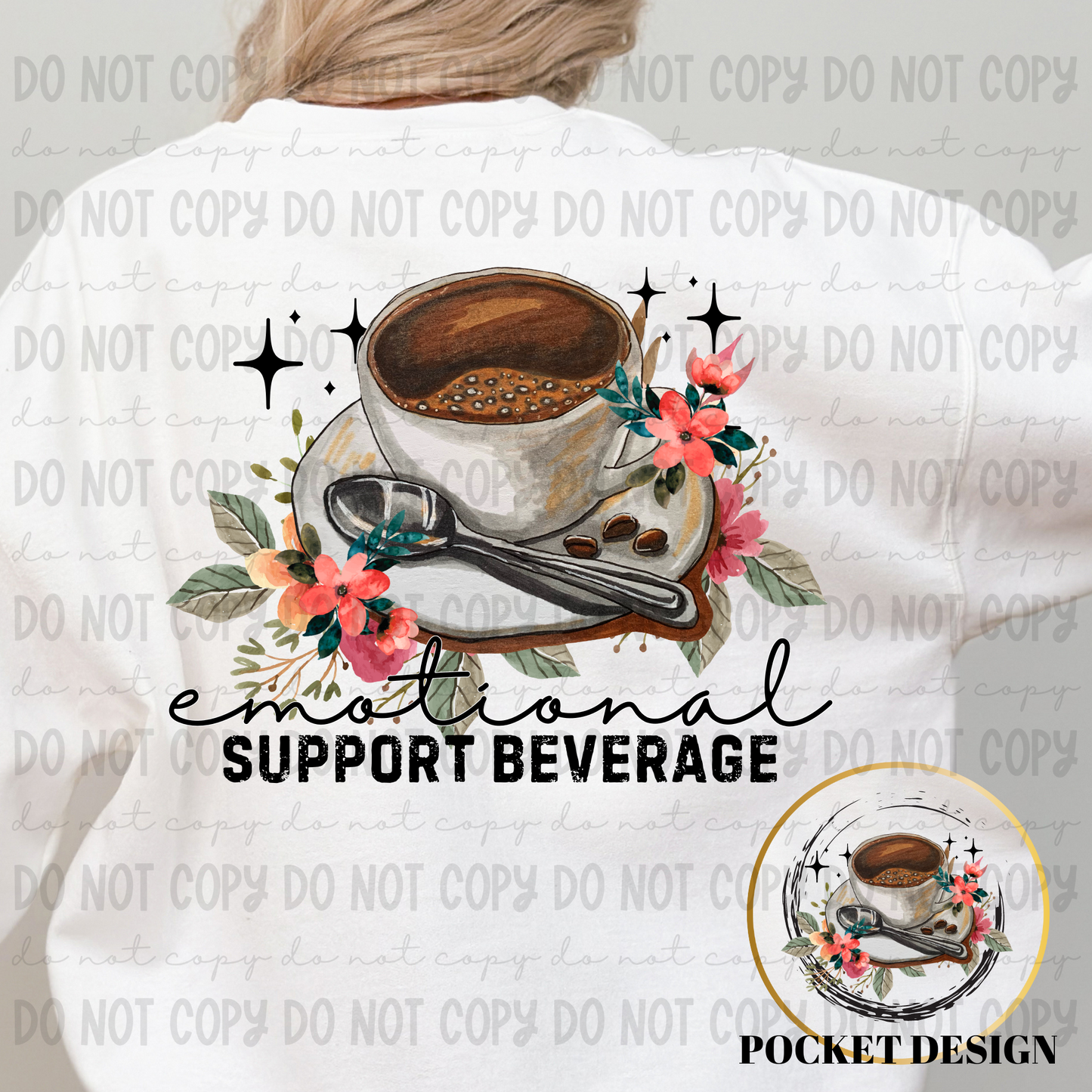 Emotional Support Beverage Coffee POCKET ONLY! - PNG