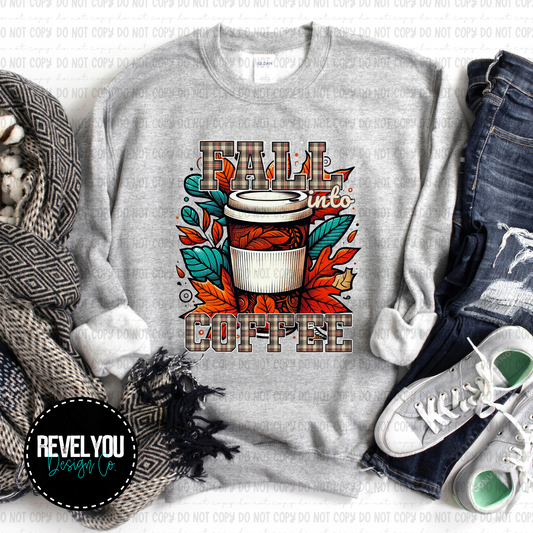 Fall Into Coffee - PNG