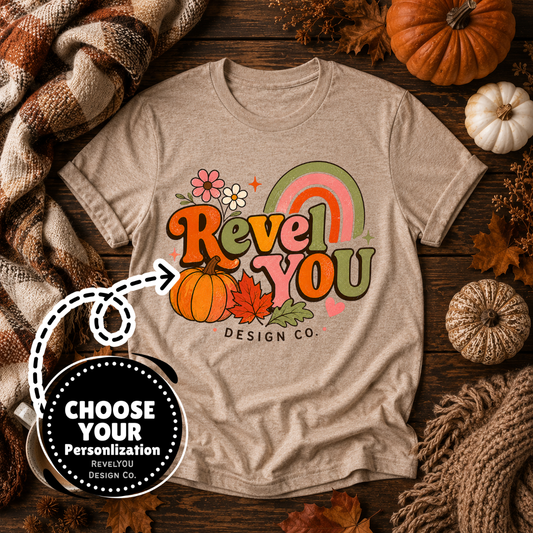 Retro Fall Rainbow Branded Logo - PNG