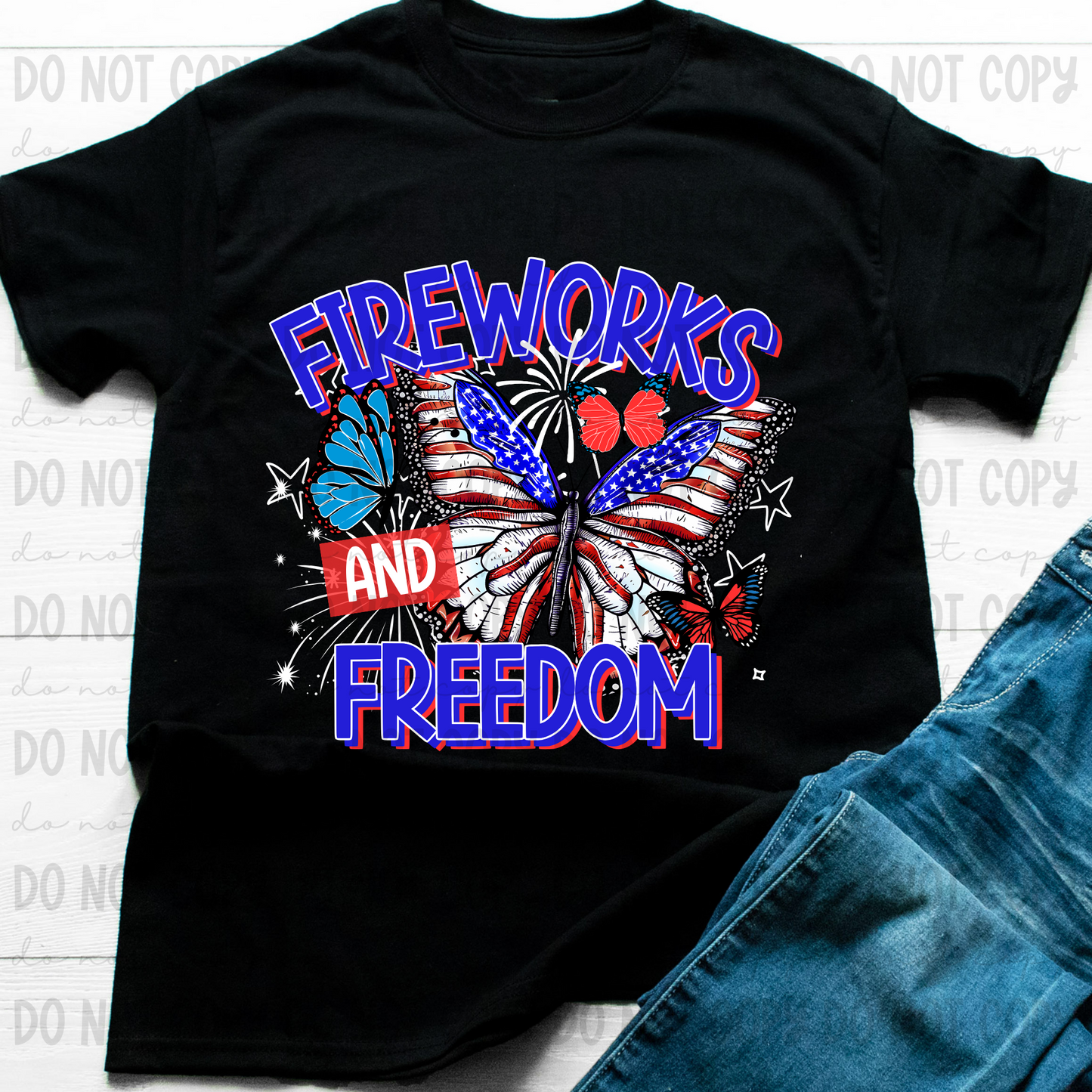 Fireworks & Freedom Butterflies - PNG