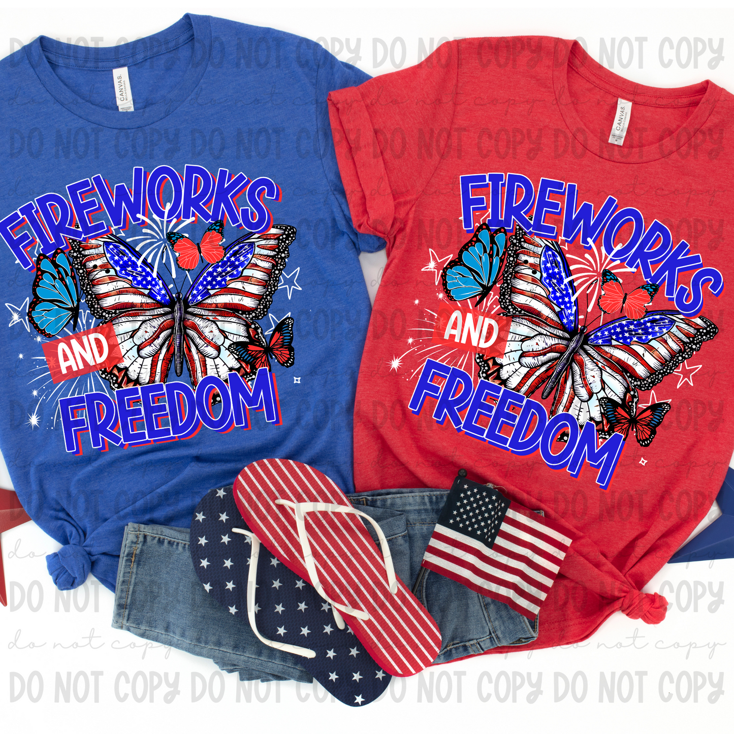 Fireworks & Freedom Butterflies - PNG