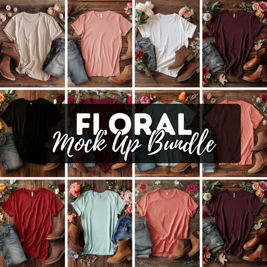 Floral Mock Up Bundle - 12 PNGs