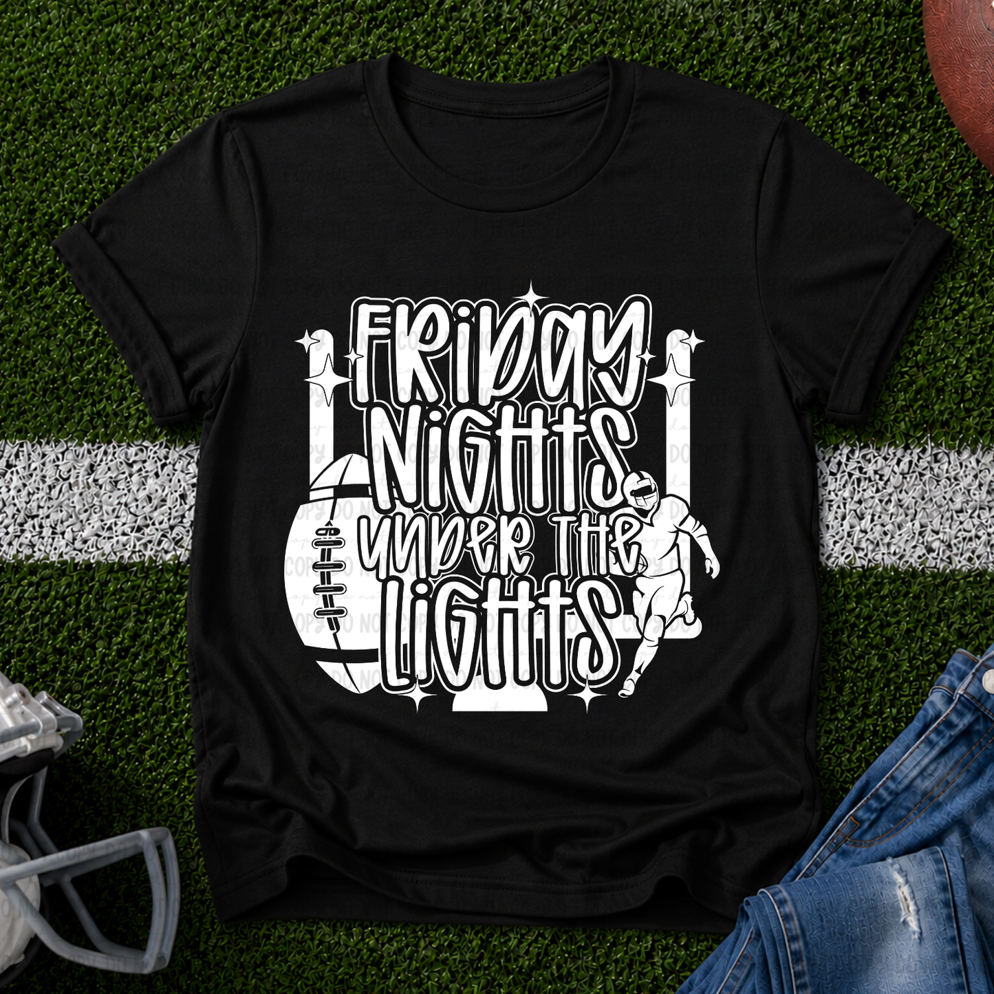 Friday Nights Under The Lights *Black White Set* - PNG