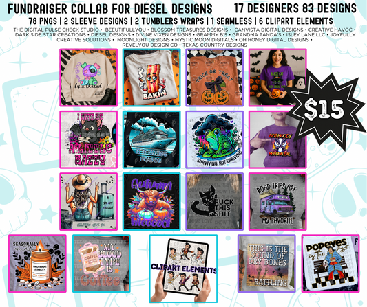 DD Fundraiser Collab - 17 Designs, 83 PNGS
