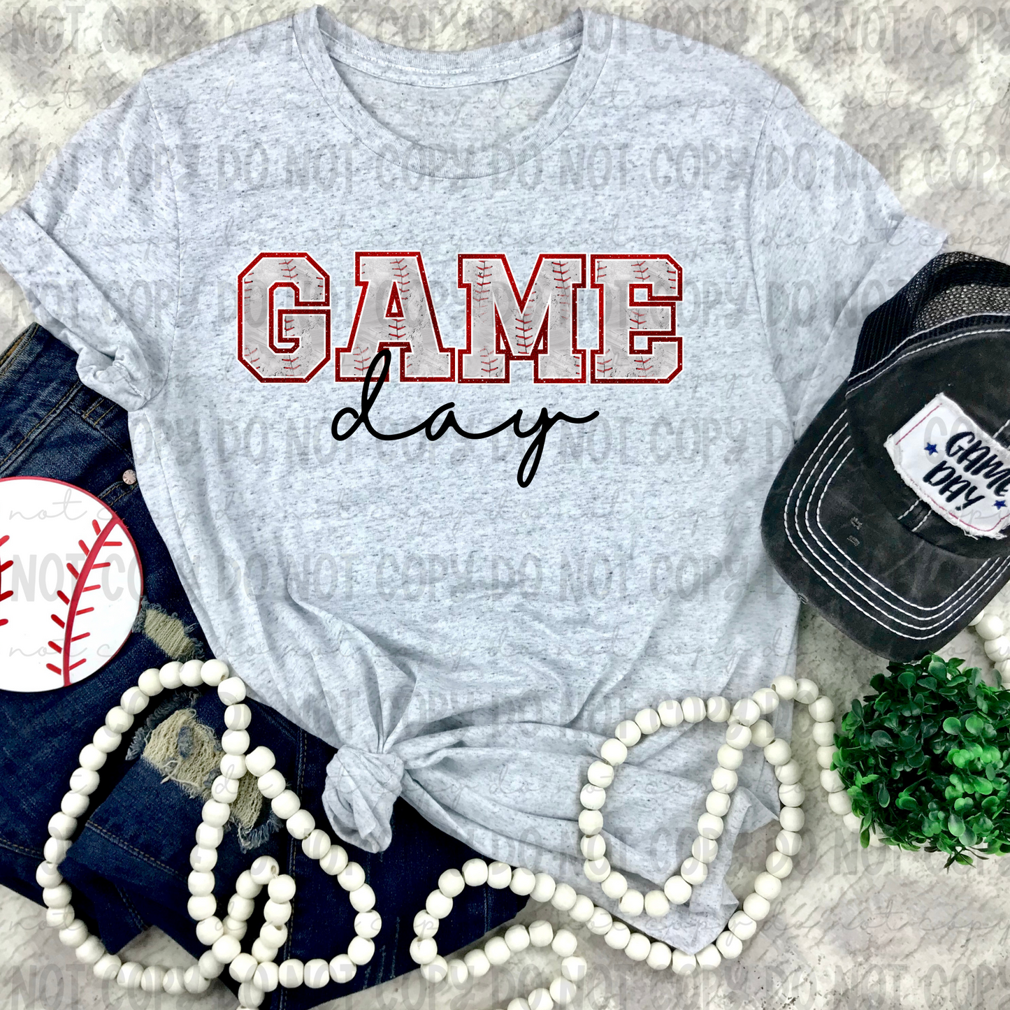 Game Day Faux Glitter Black Script - PNG