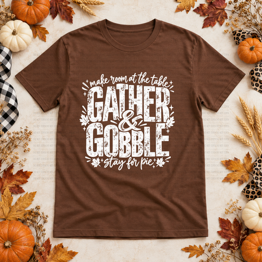 Gather & Gobble Black/White - PNG