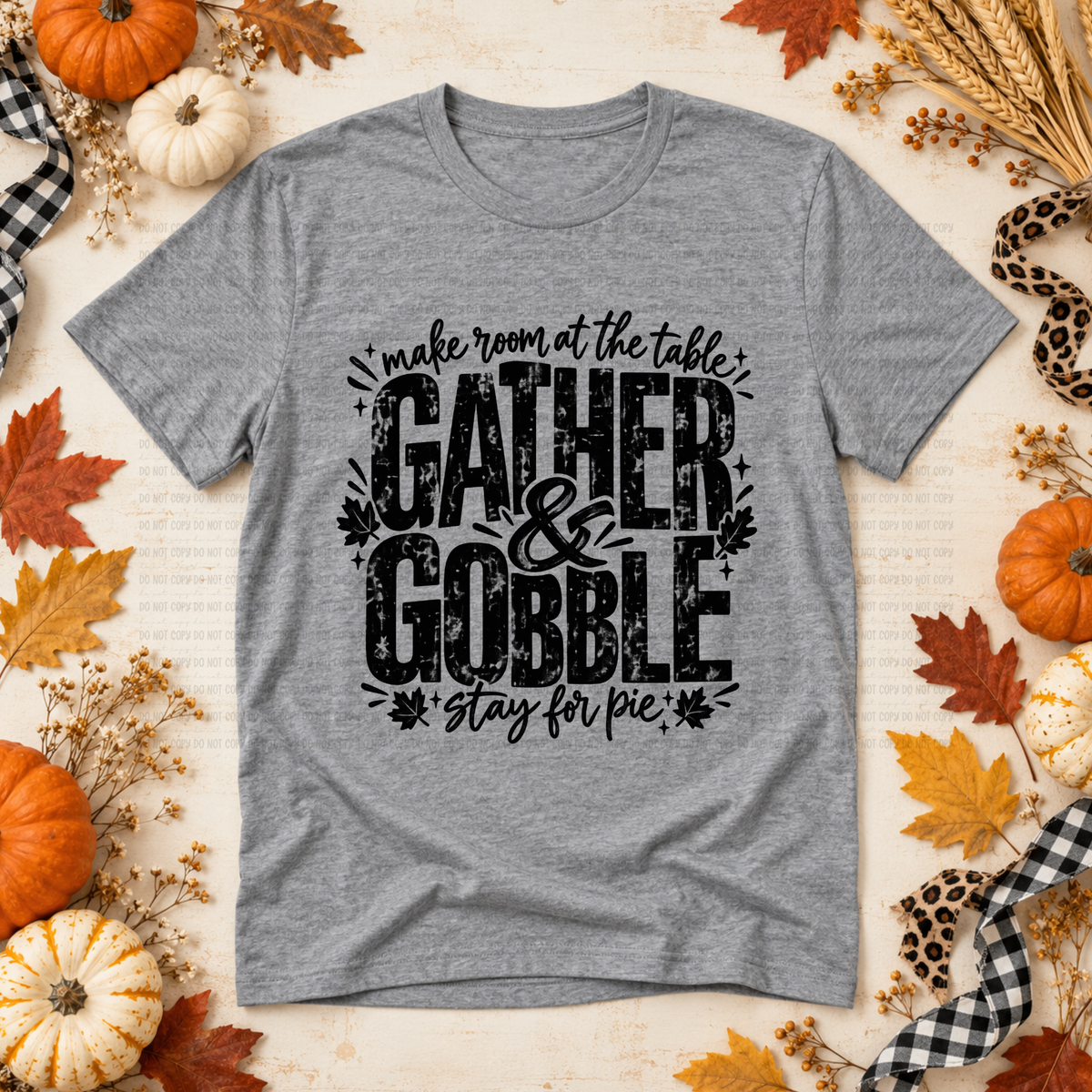 Gather & Gobble Black/White - PNG