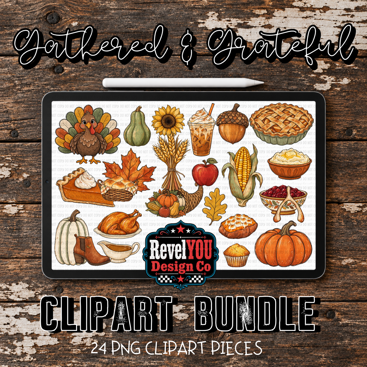 Gathered & Grateful Clipart Bundle
