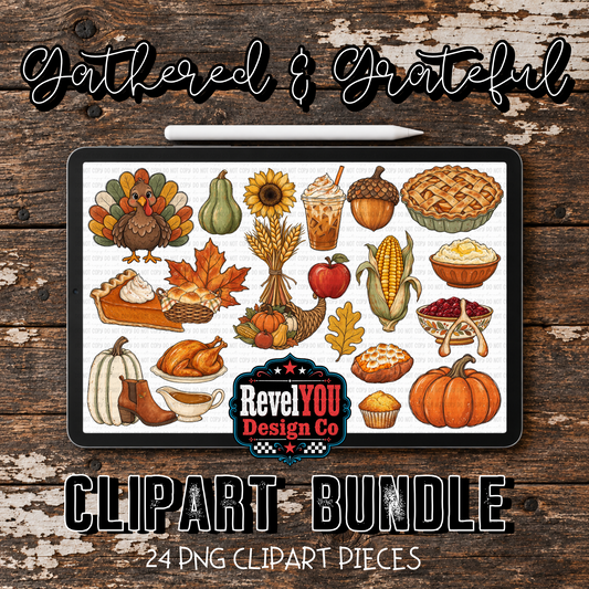 Gathered & Grateful Clipart Bundle