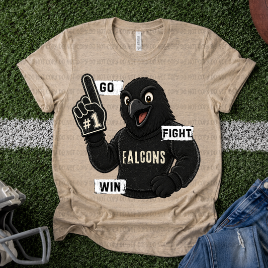 Go Fight Win Falcons Black - PNG