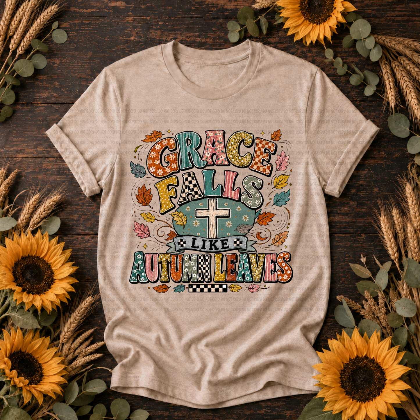 Grace Falls Like Autumn Leaves - PNG