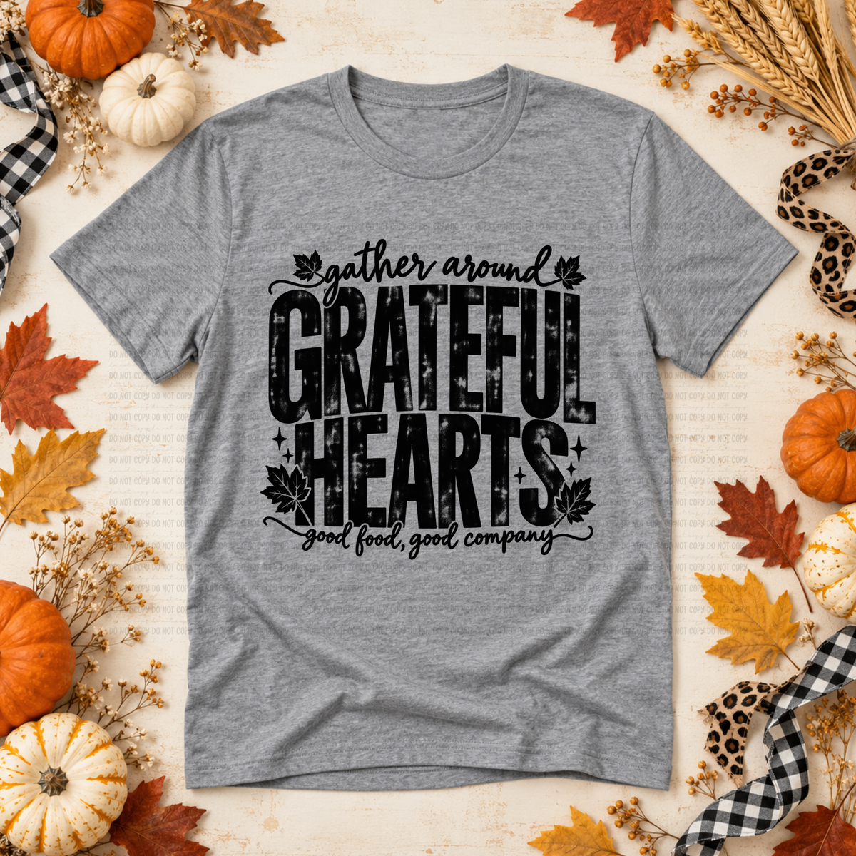 Grateful Hearts Black/White - PNG