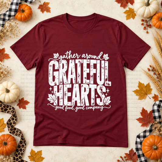 Grateful Hearts Black/White - PNG