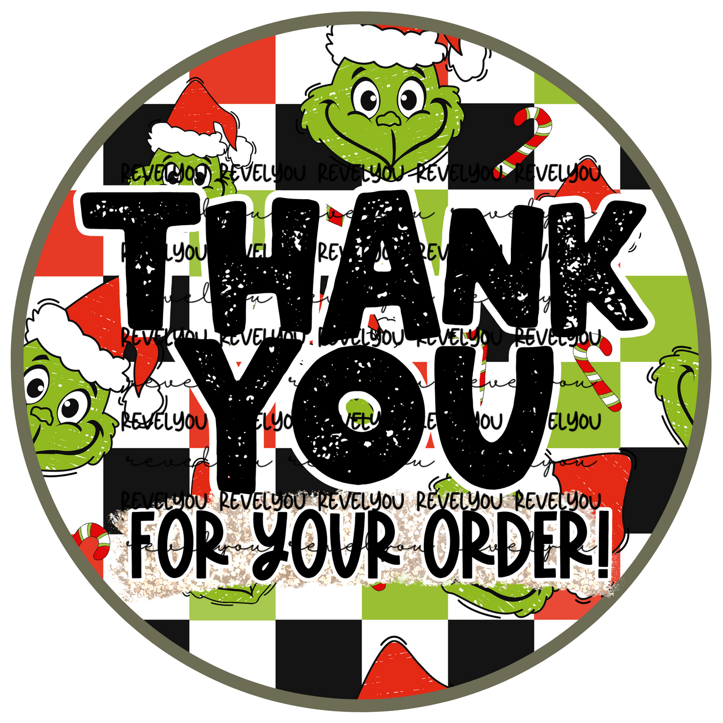 Gr*nch Thank You Sticker Digital