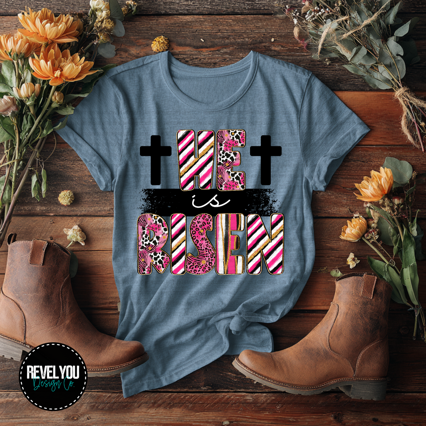 He Is Risen Pink - PNG