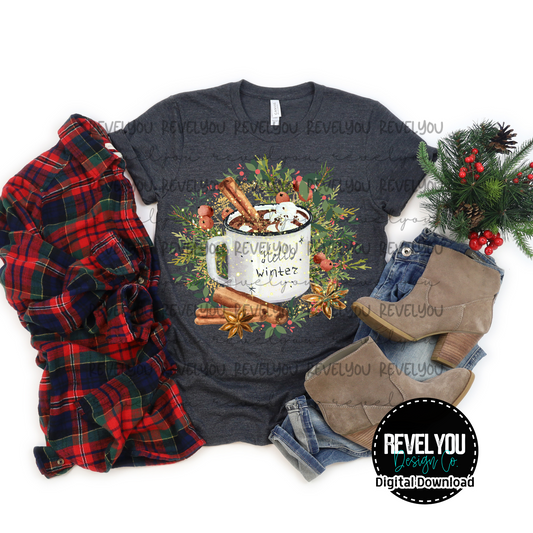 Hello Winter Faux Glitter Look - PNG