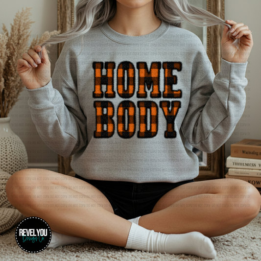 Homebody Orange Faux Applique - PNG