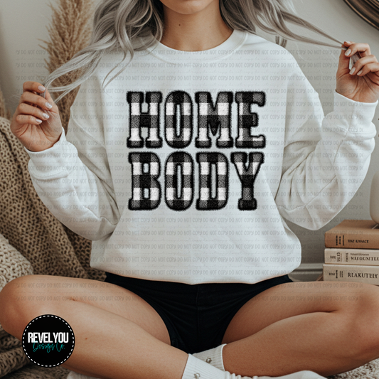 Homebody White Faux Applique - PNG