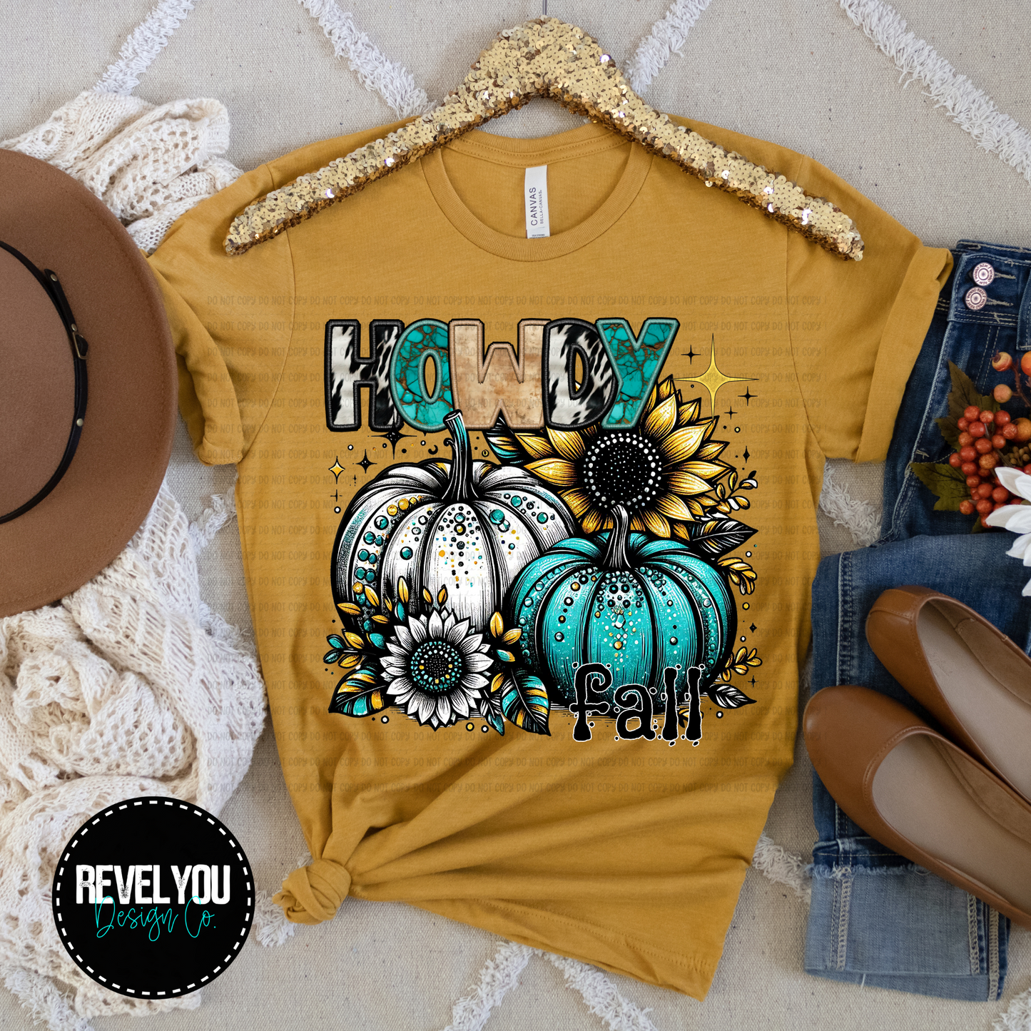 Howdy Fall Pumpkins  - PNG
