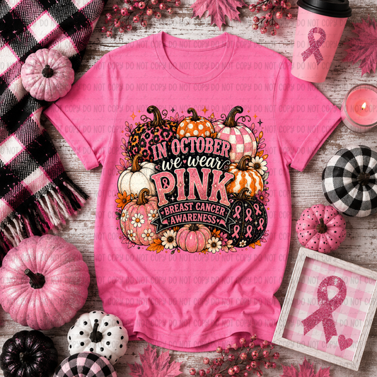 In October We Wear Pink BC Awareness Pumpkins