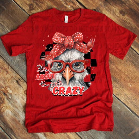 It's About To Get Crazy Chicken Black Checkered - PNG
